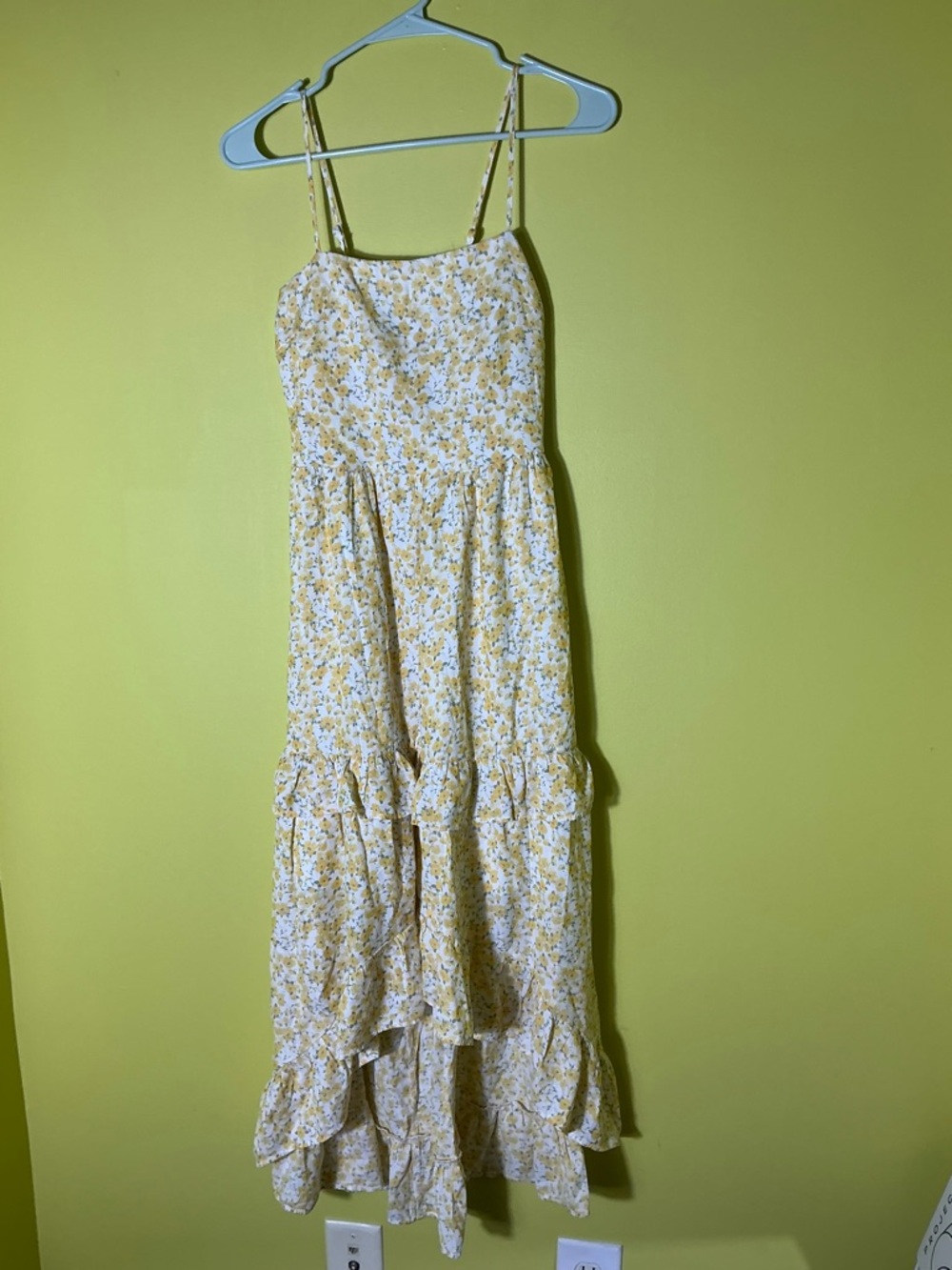 Trixxi Yellow Floral High-Low Maxi Dress